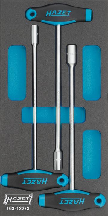 Produktbild HAZET Steckschlüssel Satz ∙ mit T-Griff 163-122/3 ∙ Aussen Sechskant Profil ∙ 8 ∙ 10 ∙ 13 ∙ Anzahl W…