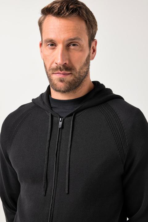 Produktbild JP1880 Strickjacke, elastischer Strick, Kapuze, Känurutasche, bis 7 XL (3XL)