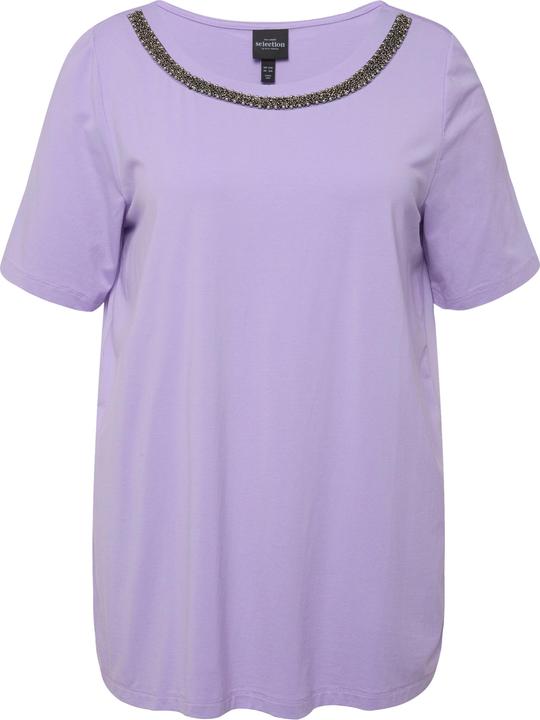 Immagine prodotto Ulla Popken T-shirt con scollo a girocollo, mezze maniche e plissettatura sul retro (42, 44)