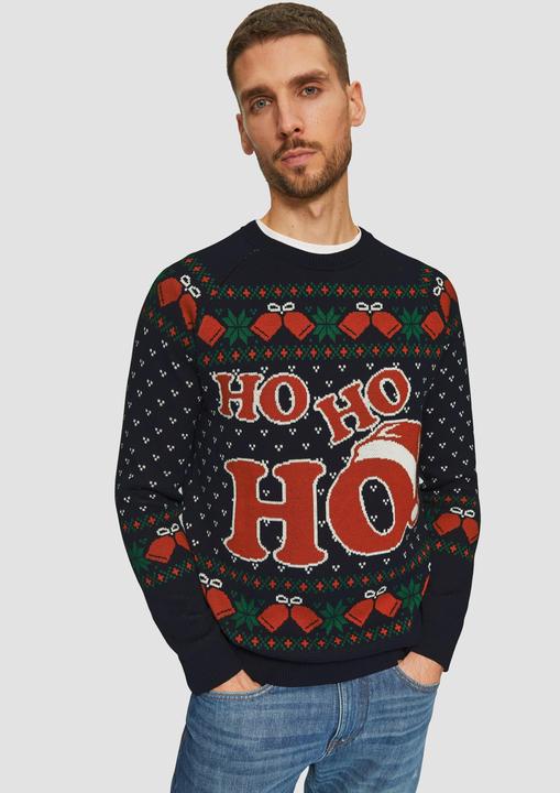 Produktbild s.Oliver Strickpullover Weihnachtspullover aus Baumwolle (M)