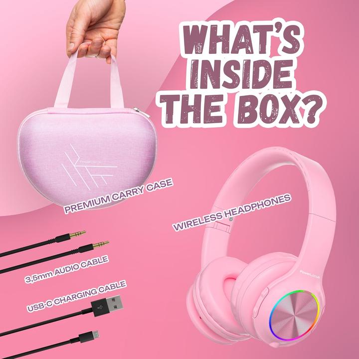 Actual product image PowerLocus PLED Bluetooth-Kinderkopfhörer pink