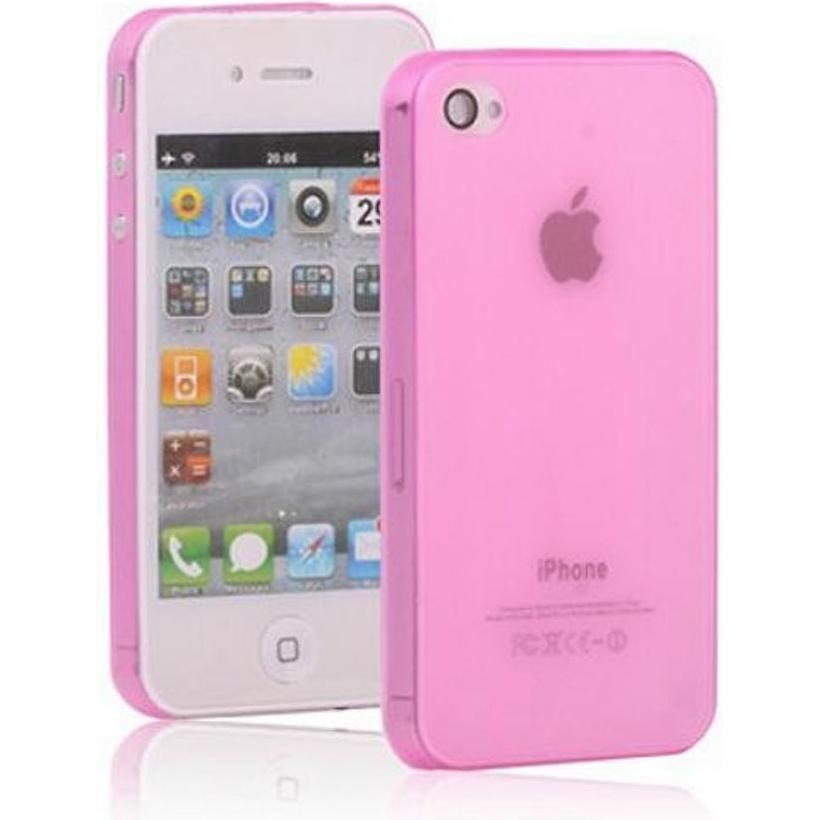 König Design Schutzhülle Case TPU für Handy iPhone 4 & 4S Pink / Transparent (LG G4s, Apple iPhone 4), Smartphone Hülle,...