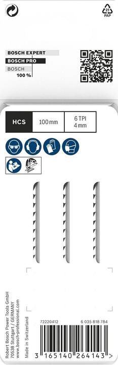 Actual product image Bosch Professional Zubehör PRO Wood precise T144DP Jigsaw blade, 100 mm, 3 pcs.