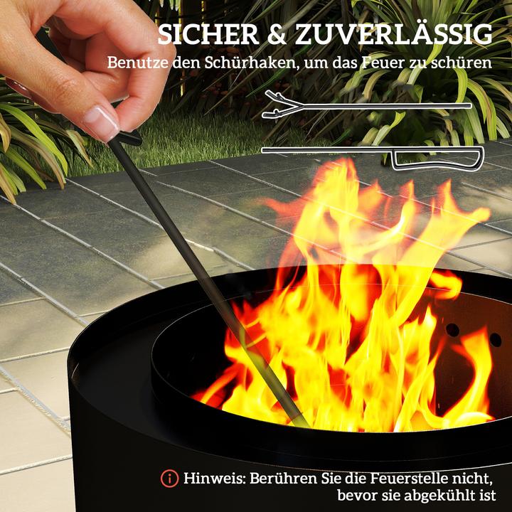 Produktbild Outsunny Feuerschale Stahl Schwarz (45 cm)