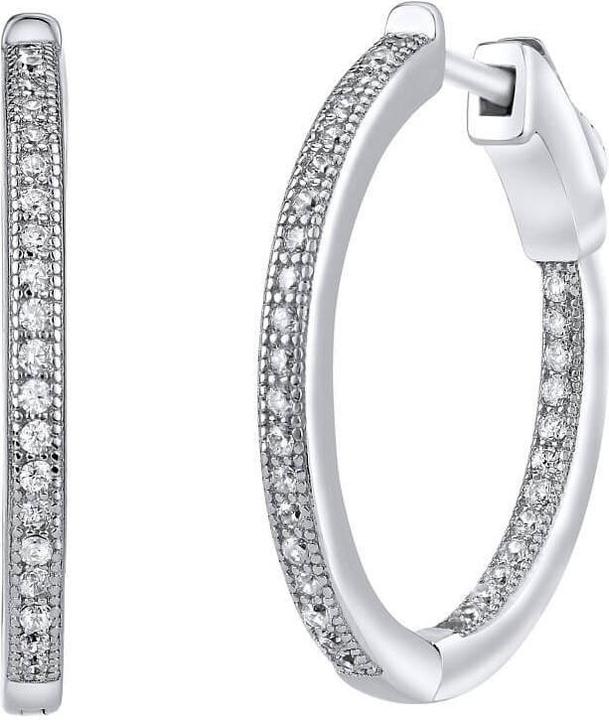 Image du produit Silvego Boucles d'oreilles rondes en argent avec agrafe Milla unique JJJE0106