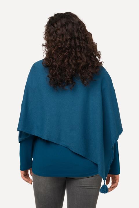 Actual product image Ulla Popken Knit Pointed Hem Poncho (58, 60, 62)