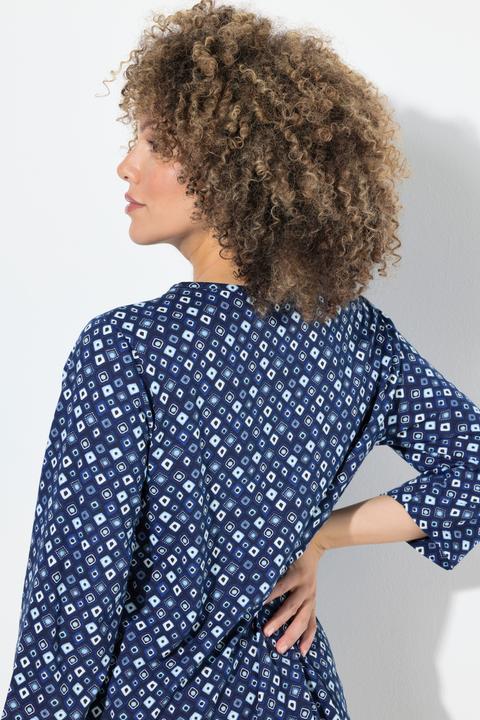 Immagine prodotto Ulla Popken Maglia dal taglio svasato con stampa animalier, scollo a V e maniche a 3/4 (50, 52)