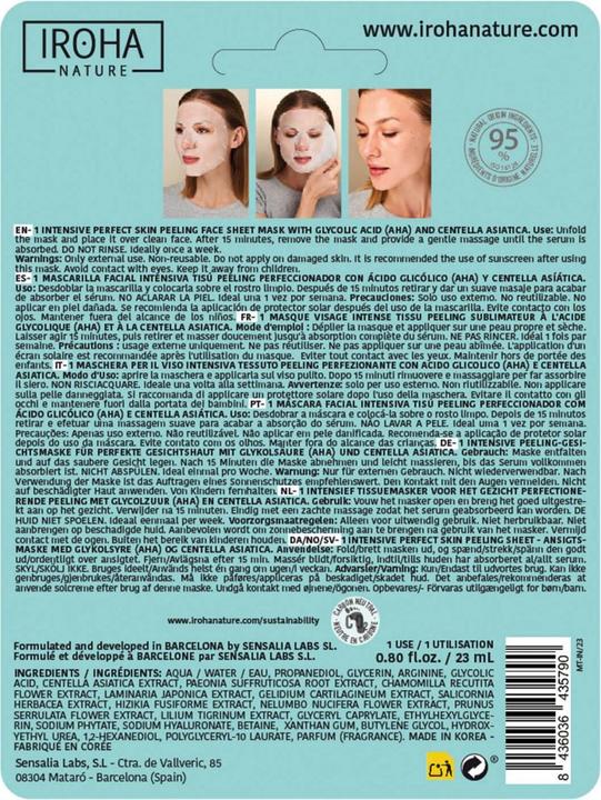 Immagine prodotto Iroha Nature Maschera per il viso in tessuto glicolico (18 ml)