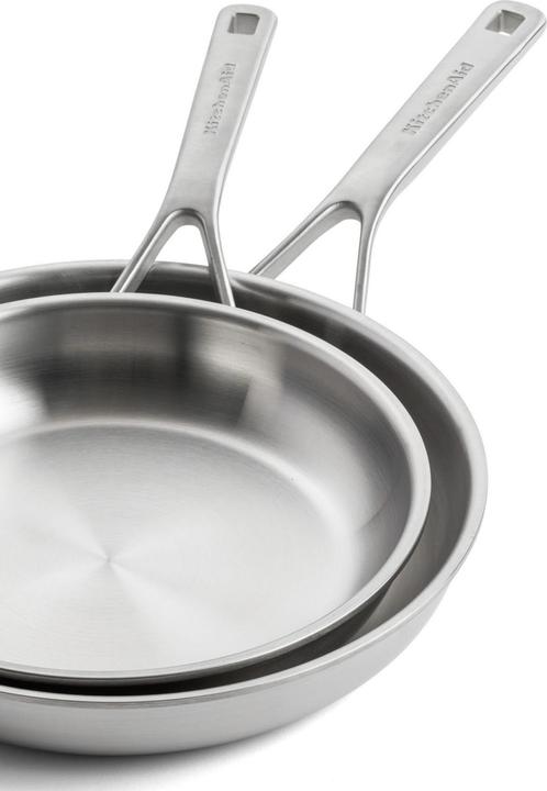 Actual product image KitchenAid Multiply kitchen pan set 24 + 28 cm (Frying pan, Pan set + pot set, Stainless steel, 28 x 4.40 cm)