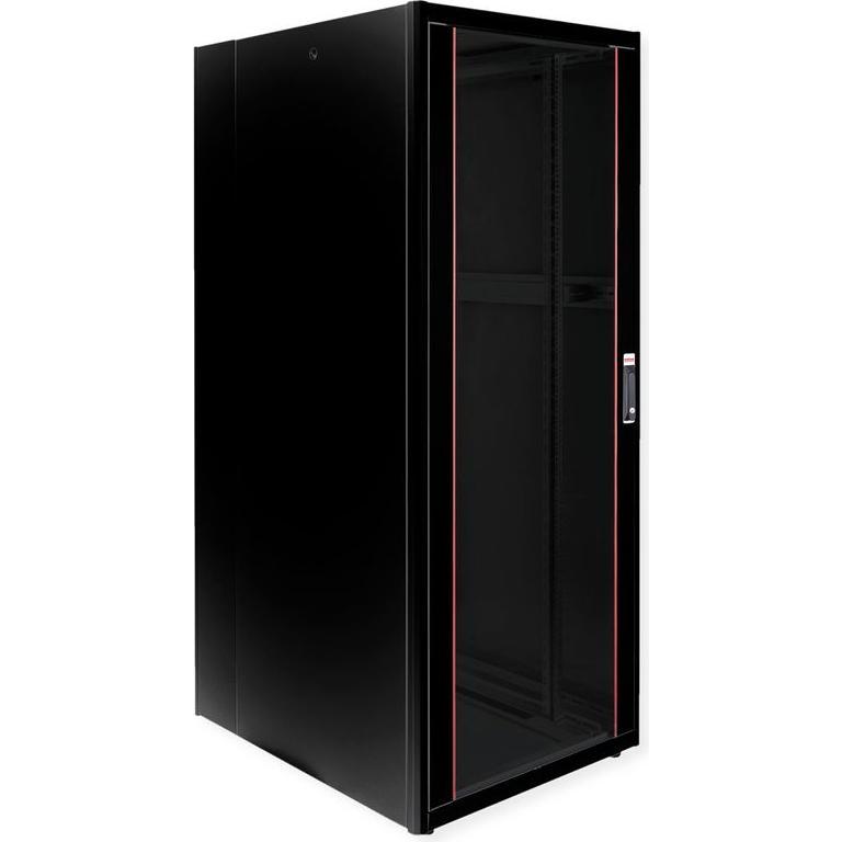 Roline 19-Zoll Netzwerkschrank Basic 42 HE (42 HE, 19 Zoll Rack), Serverschrank, Schwarz