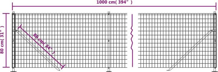Produktbild vidaXL Maschendrahtzaun