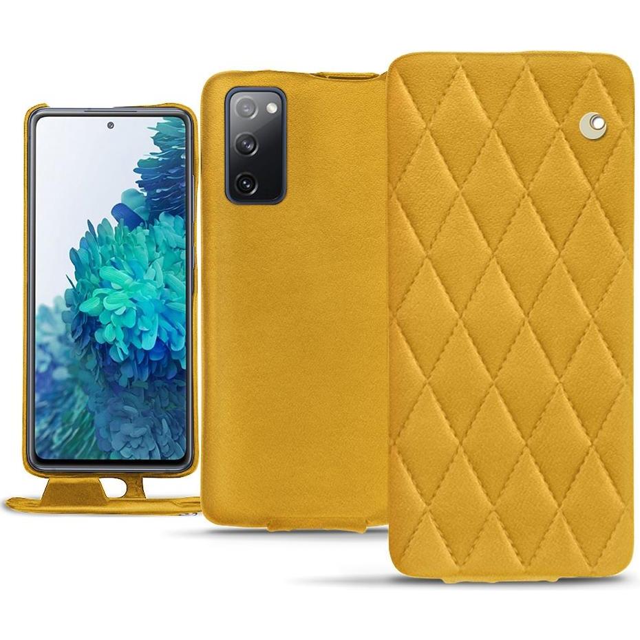 Noreve Lederschutzhülle vertikal (Samsung Galaxy S20 FE), Smartphone Hülle, Orange