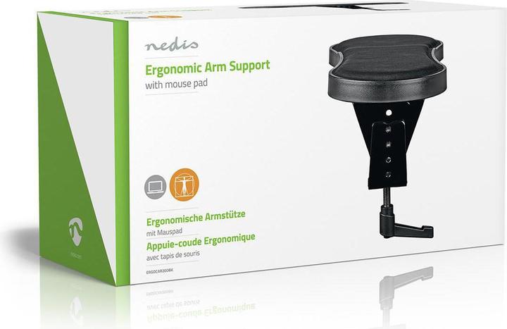 Actual product image Nedis Ergonomic armrest with mouse pad, fully movable, black