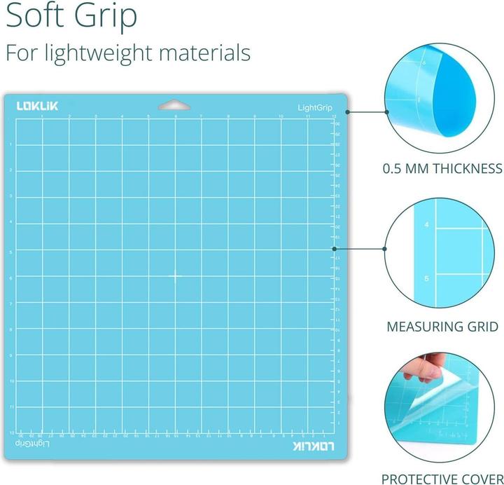 Actual product image Loklik Cutting Mat Soft Grip - pack of 3 *blue*