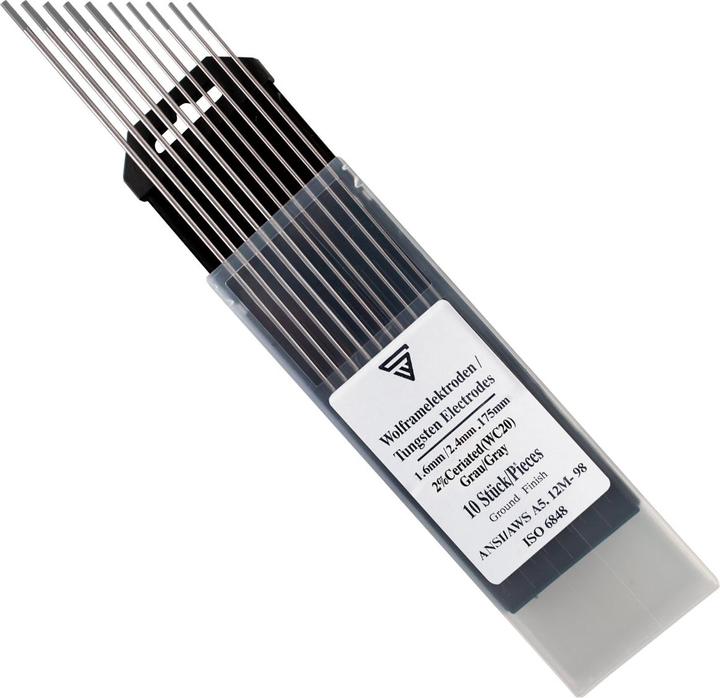 Stahlwerk Tungsten electrodes WC20 gray in a set - 5 x 1.6 mm + 5 x 2.4 mm