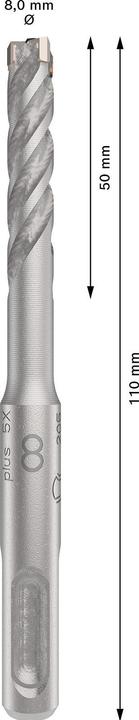 Produktbild Bosch Zubehör PRO SDS plus-5X Hammerbohrer, 8 x 50 x 110 mm (8 Millimeter)