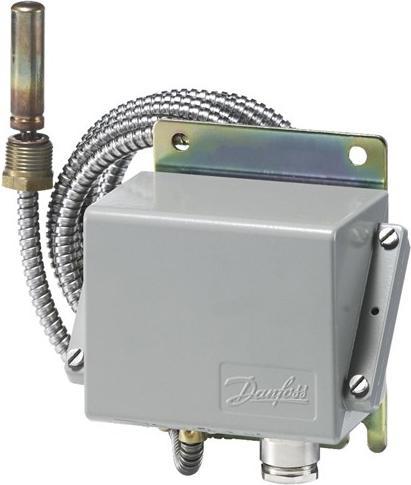 Actual product image Danfoss Termostat KPS79 temperaturområde 50 - 100 °C kapilarrør 2 meter maks. 200°C, AC1=10A, IP67