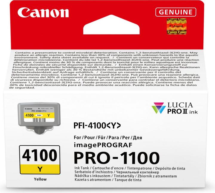 Energy Label Canon PFI-4100 Y yellow (Y)