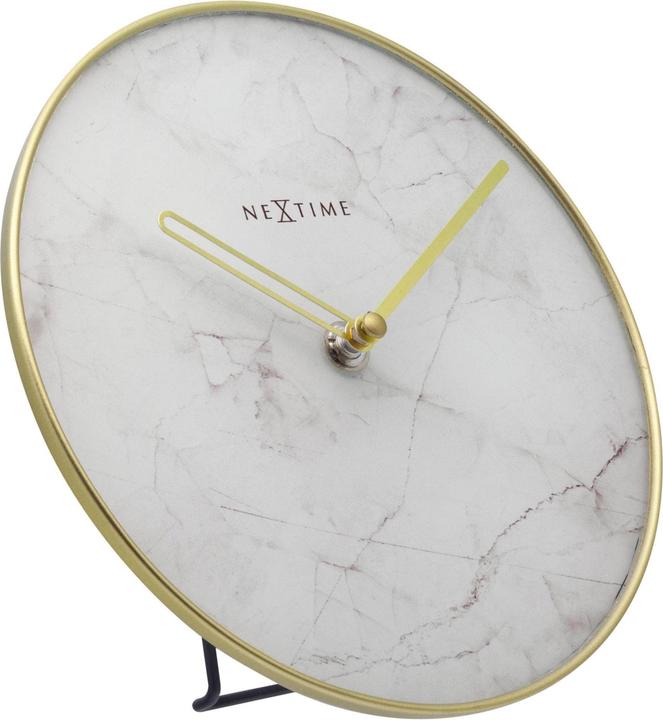 Actual product image Nextime Table Clock Marble Ø 20 cm White (20 cm)