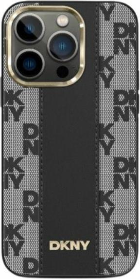 Actual product image DKNY DKHMP14LPCPVSLK iPhone 14 Pro 6.1" czarny/black hardcase Leather Checkered Mono Pattern MagSafe (Apple iPhone 14 Pro)