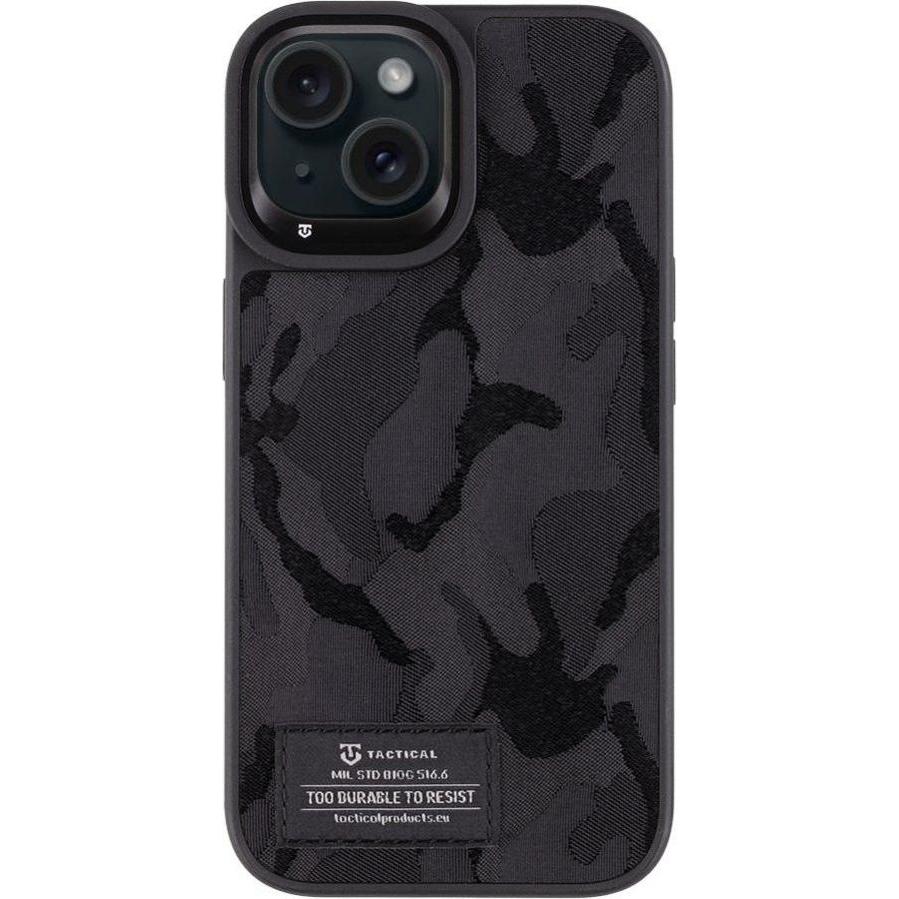 Tactical Camo Troop Cover for Apple iPhone 15 Black (Apple iPhone 15), Smartphone Hülle, Schwarz