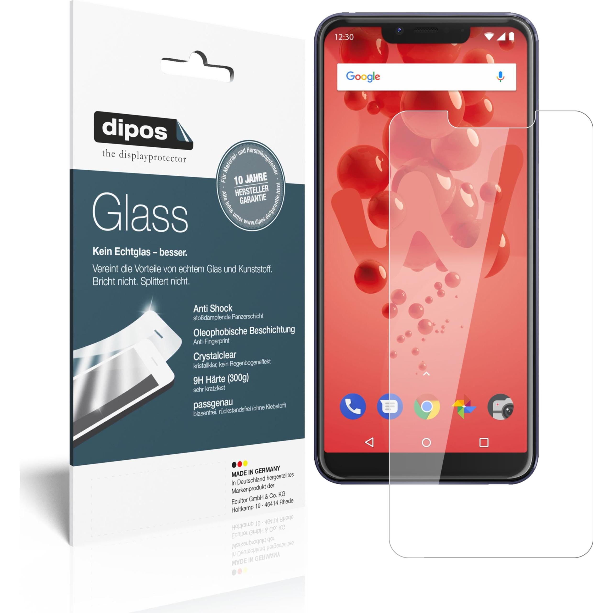 Dipos Displayschutz Anti-Shock (1 Stück, Wiko View 2 Go), Smartphone Schutzfolie, Transparent