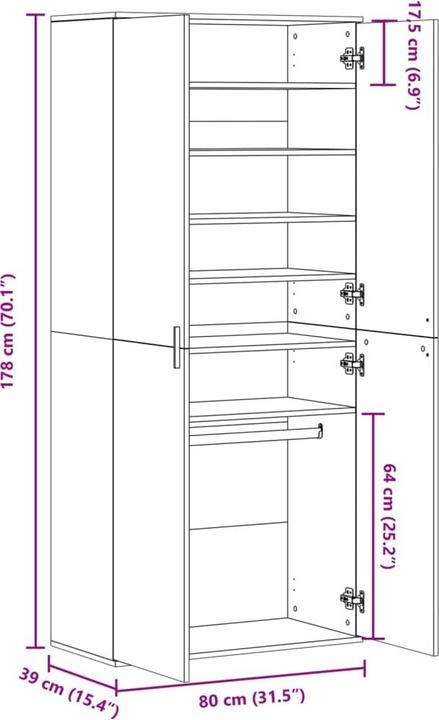 Produktbild vidaXL Schuhschrank (80 x 39 x 178 cm)