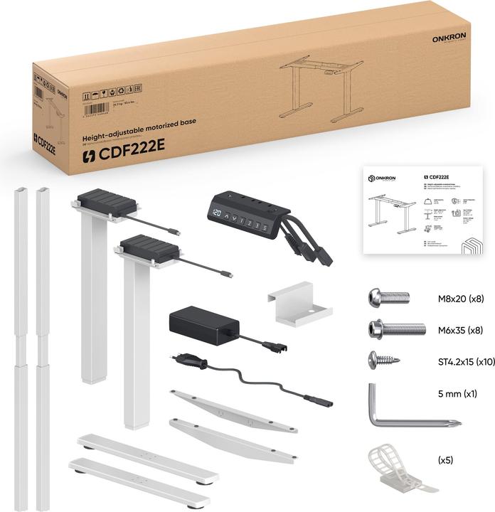 Actual product image Onkron DESK FRAME MOTORISED/WHITE CDF222E-W (Table)