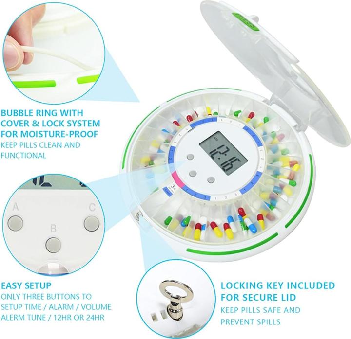 Actual product image Gima Automatic wireless pill dispenser for managing and recording pill doses 25871