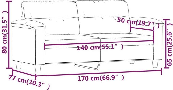 Produktbild vidaXL 2-Sitzer-Sofa (2-Sitzer)