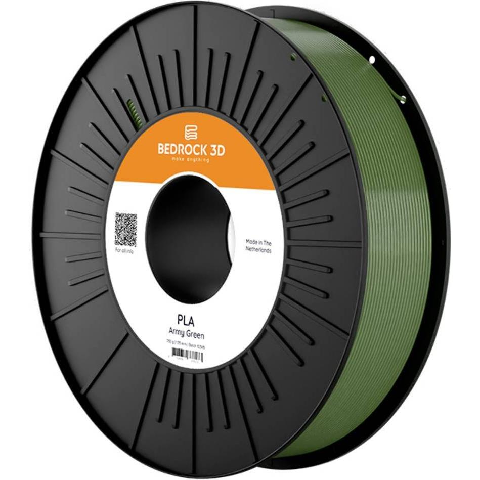 Bedrock 3D PLA-0008a075 PLA Army Green 1.75 mm 750 g Filament PLA 1.75 mm 750 g (PLA, 1.75 mm, 750 g), Filamenti stampa 3D, Verde