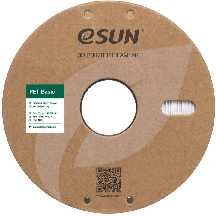 Actual product image eSUN Filament PET Basic Weiss 1.75 mm 1 kg (PET, 1.75 mm, 1000 g)