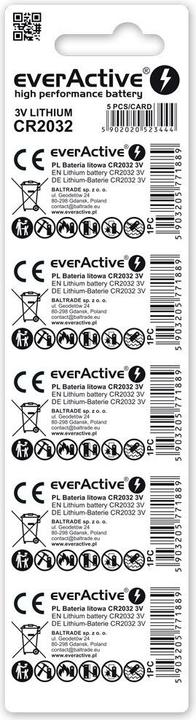 Actual product image Everactive High Performance Battery (5 pcs., CR2032, 210 mAh)