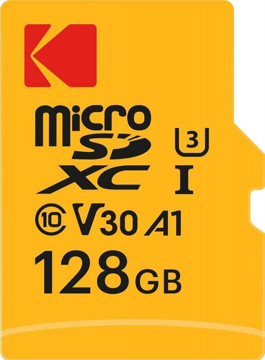 Actual product image Kodak SD MICRO 128GB CL10 UHS-I U3 V30 A1 ULTRA CON ADATTATORE (128 GB, microSDXC, U3, UHS-I)