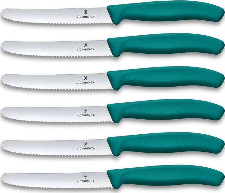 Produktbild Victorinox Swiss Classic, Tomaten & Tafelmesser, 6tlg, 11cm, wellen, grün, box (11 cm)