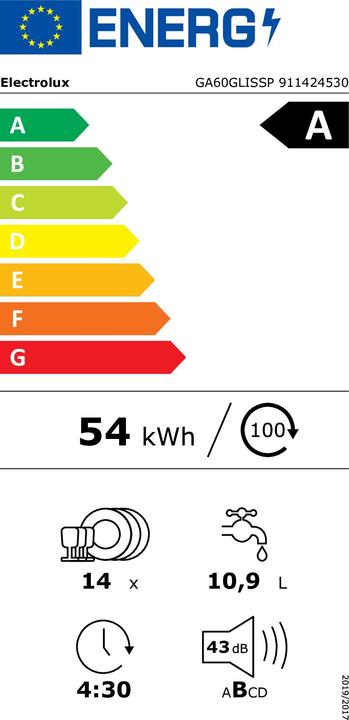 Label énergétique Electrolux GA60GLISSP