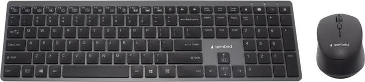 Actual product image Gembird KBS-ECLIPSE-M500 Backlight Pro Business Slim wireless desktop set US layout black (US, Cable)