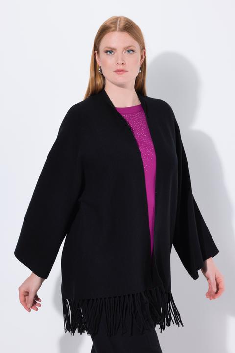 Produktbild Ulla Popken Strickjacke, Fransensaum, ohne Verschluss, Langarm (54, 56)