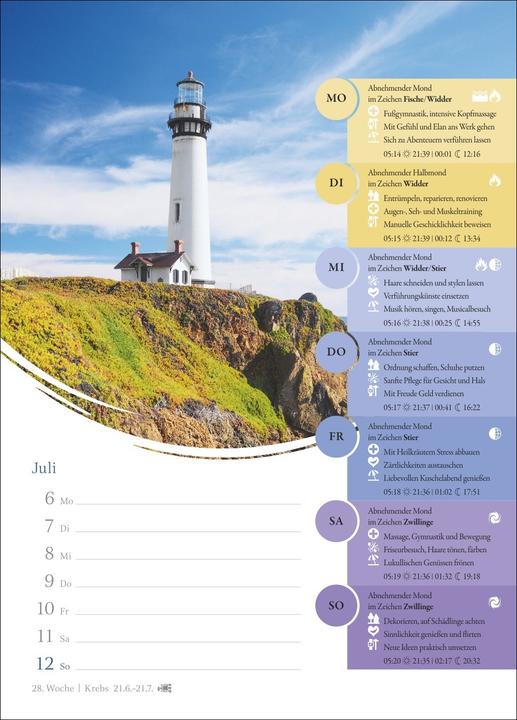 Actual product image Harenberg Mondkalender Wochenkalender 2026 - 53 Wochenblätter mit praktischen Tipps für jeden Tag (Hardcover, German)