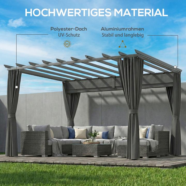 Image du produit Outsunny Pergola Aluminium, Polyester Dunkelgrau (357 cm, 293 cm)