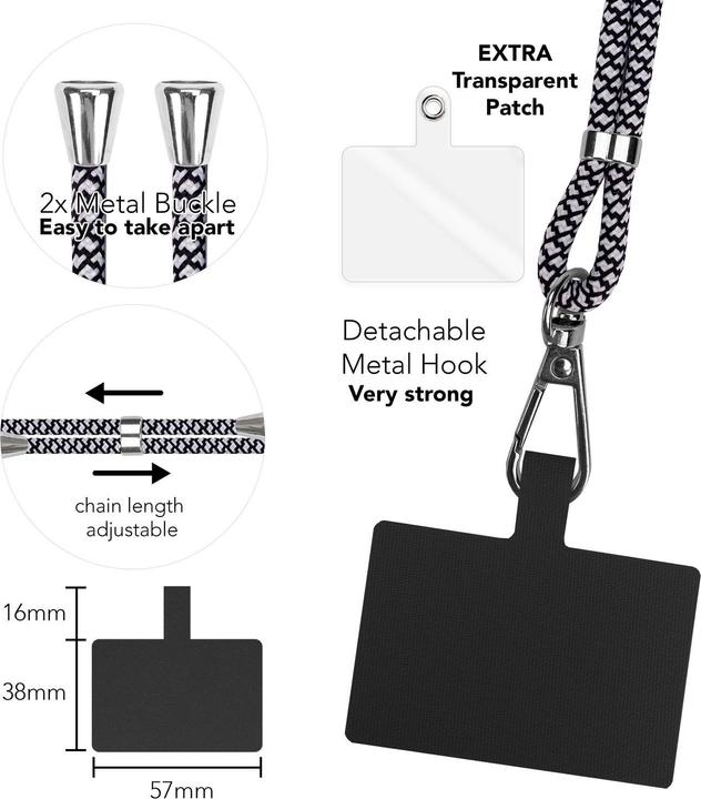 Image du produit Nalia Chaîne universelle pour téléphone portable à porter autour du cou avec pad