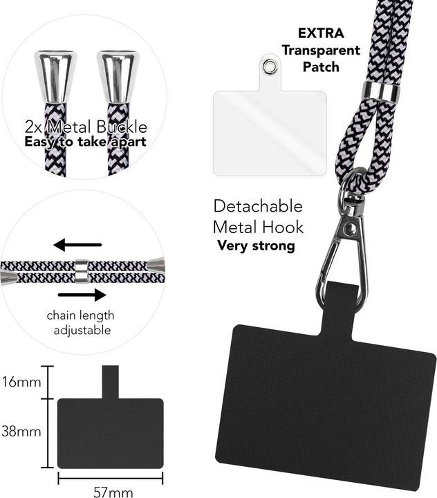 Productafbeelding Nalia Universele mobiele telefoonketting met pad