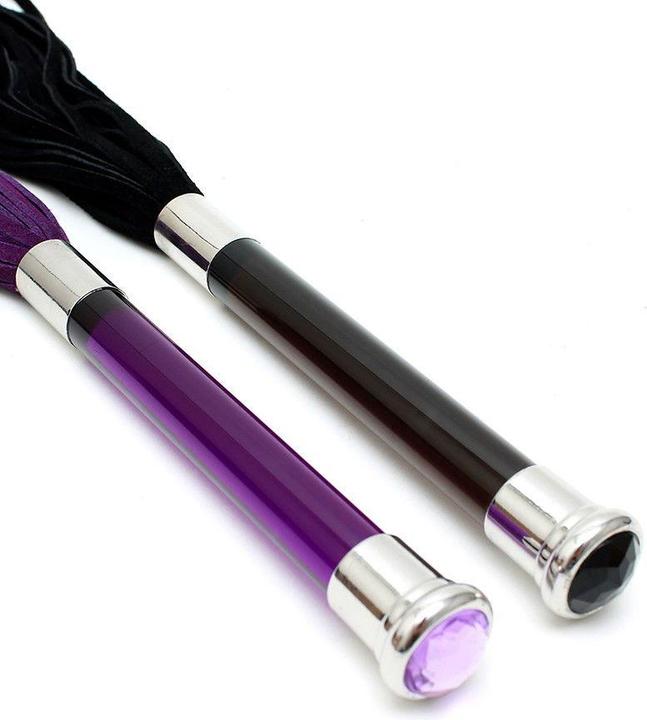 Immagine prodotto Rimba Frusta in pelle scamosciata con manico in vetro