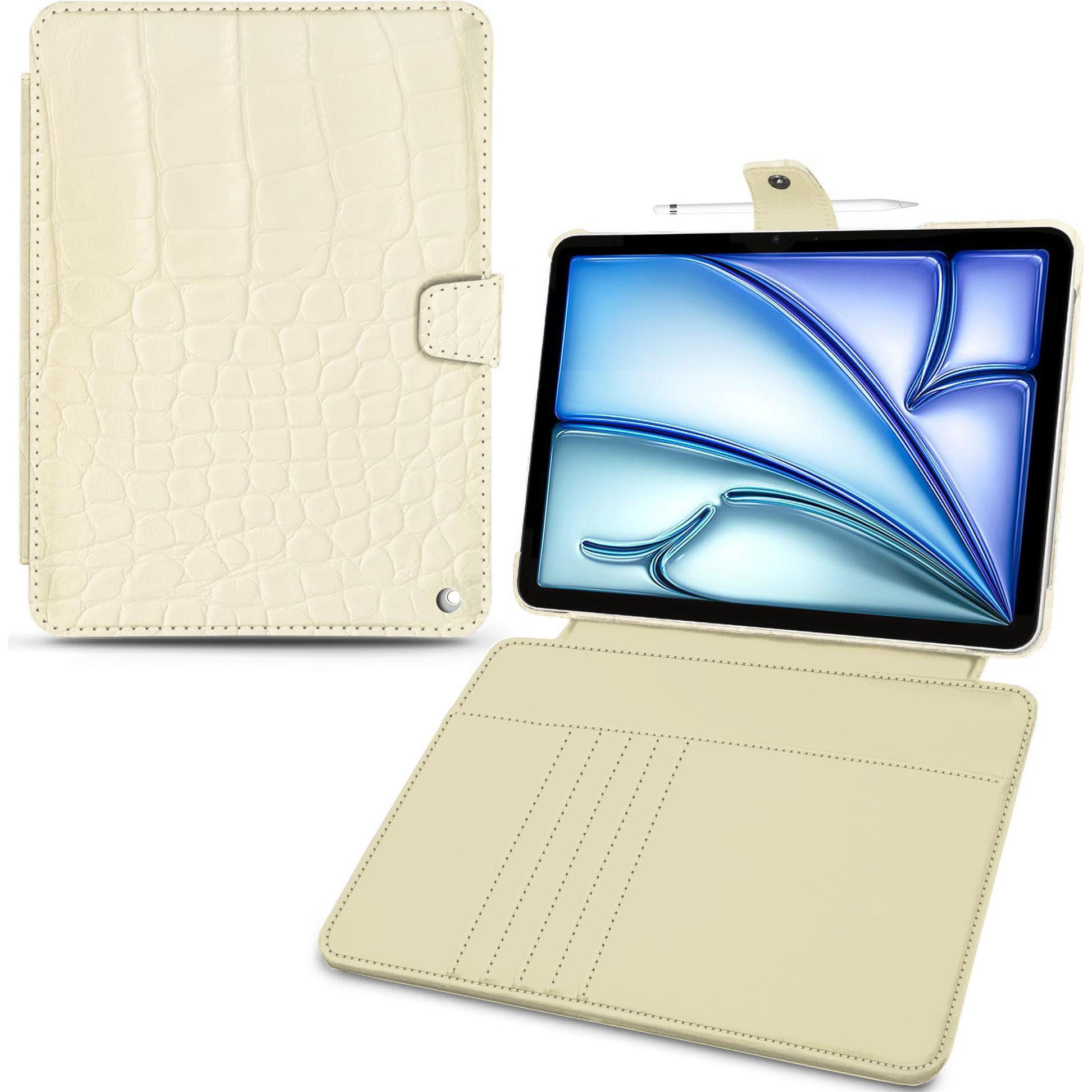 Noreve Lederschutzhülle Wallet (iPad Air 2022 (5. Gen), iPad Air 2020 (4. Gen)), Tablet Hülle, Beige