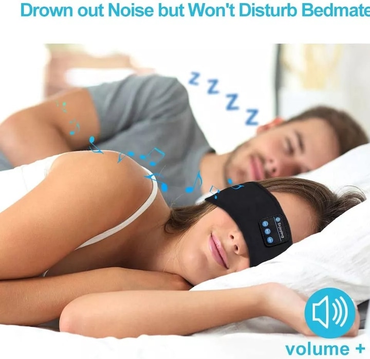 Image du produit Cbx Bandeau Bluetooth avec écouteurs, écouteurs de sommeil sans fil Noir (10 h)