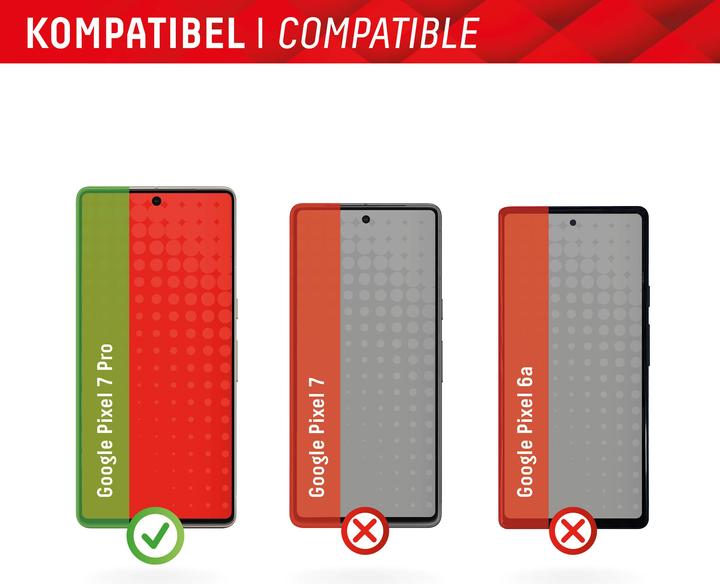 Actual product image Displex Real Glass, Full Cover Panzerglas (1 Piece, Google Pixel 7 Pro)