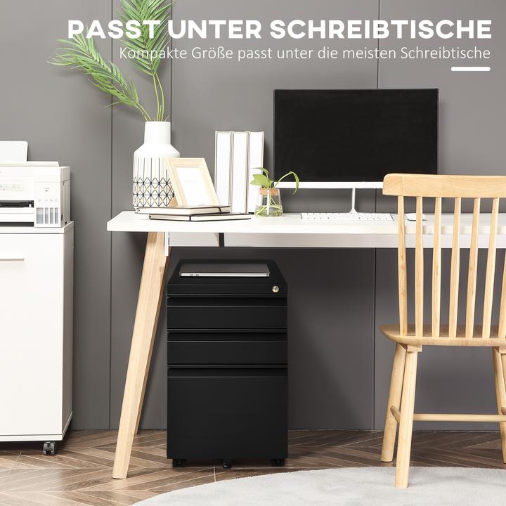 Produktbild Vinsetto Rollcontainer mit Schubladen und Ablagefläche (39 x 48 x 60 cm)