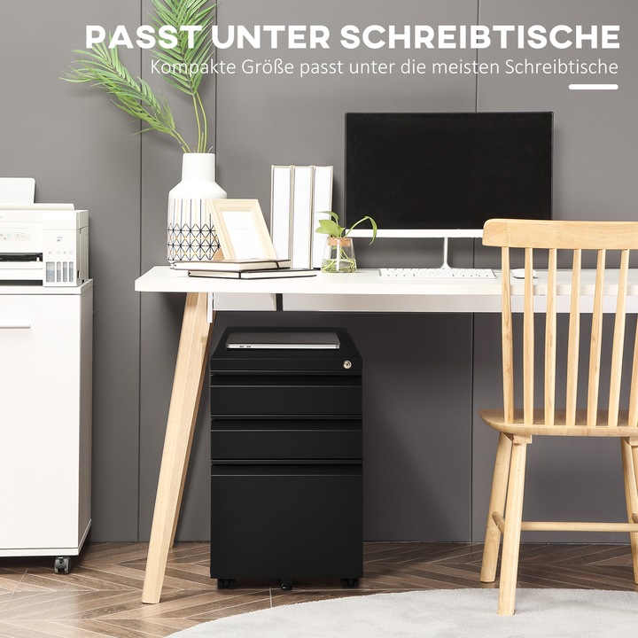 Produktbild Vinsetto Rollcontainer mit Schubladen und Ablagefläche (39 x 48 x 60 cm)