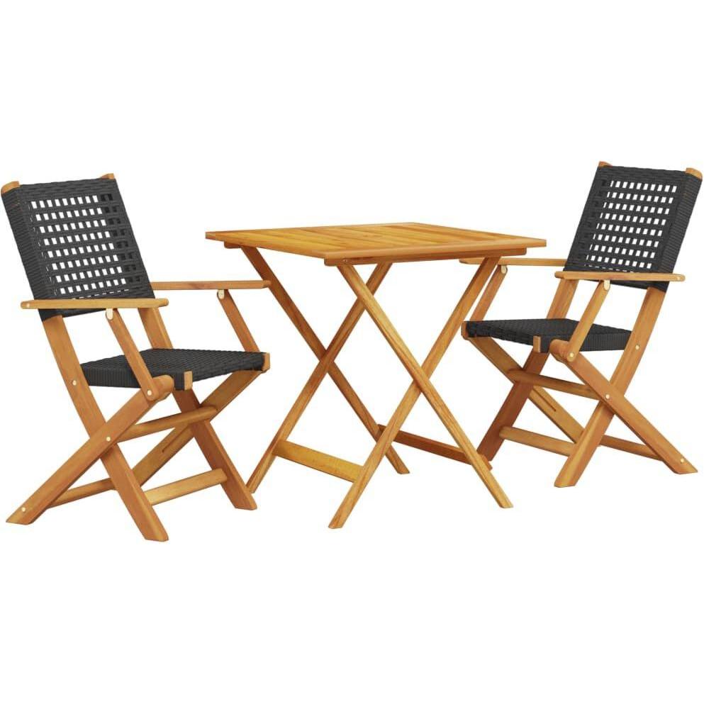 VidaXL, Gartentisch + Balkontisch, 3-tlg. Bistro-Set und (70 cm)