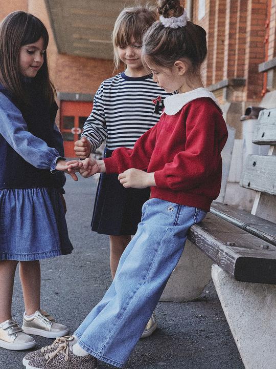 Actual product image Vertbaudet Weite Mädchen Jeans mit Dehnbund, Bundweite verstellbar (110)